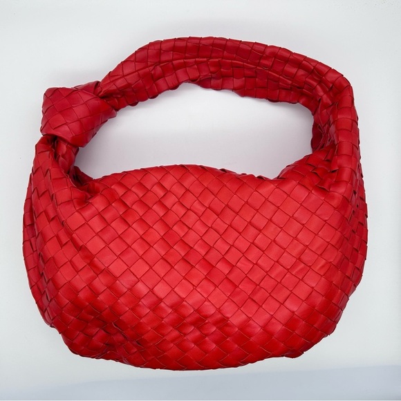 Bottega Veneta Small (large) Jodie Intrecciato Red Leather Top Handle Bag $4800 - Picture 1 of 16